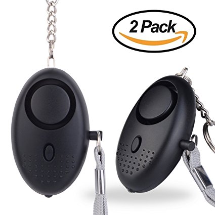 Personal Alarm Keychain ASTUBIA 120dB SOS Emergency Self Defense Safety Alarms Anti-Theft Anti-Attack for Students/Women/Kids/Girls/Superior/Elderly (2 Pack,Black)