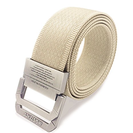 WYuZe Nylon Web Military Casual Outdoor Tactical Webbing D-ring Belt for Men