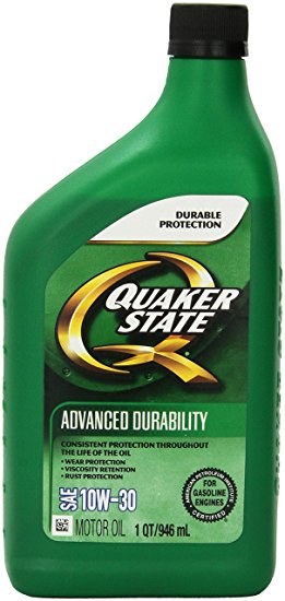 Quaker State 550035170 Advanced Durability 10W30 Lubricant Motor Oil - 1 quart