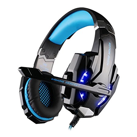 KOTION EACH Over-ear Game Headphones Stereo Smartphones Headsets with LED Light for Tablets and PS4