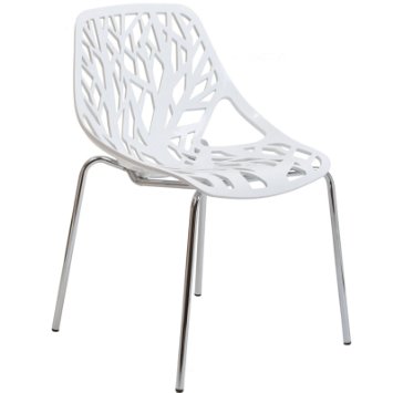 LexMod Stencil Dining Side Chair in White
