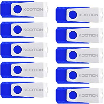 KOOTION 10 Pack 4GB USB Flash Drive 10pcs Thumb Drive-Bulk Pack- USB 2.0 in Blue