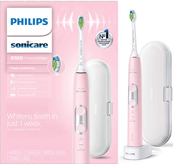 Philips Sonicare ProtectiveClean 6100 Rechargeable Electric Toothbrush, Whitening, Pink