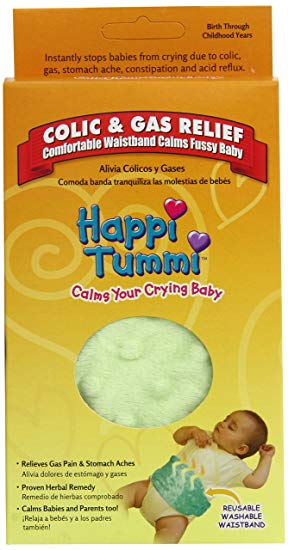 Happi Tummi Baby Gas Relief All Natural Belly Wrap Natural Herbal Aroma Therapy Relief For Infants and Babies with Colic, Gas,Upset Tummies Honeydew Green