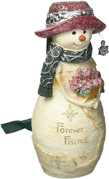 Pavilion Gift Company BirchHeart 4-Inch Tall Snowman Ornament, Reads Forever Friend