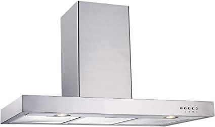 Blue Ocean 36" RH019 Euro Style Stainless Steel Wall Mount Ultra Quiet Range Hood | 3-Speed Exhaust Fans | Ducted/Ductless Convertible Duct