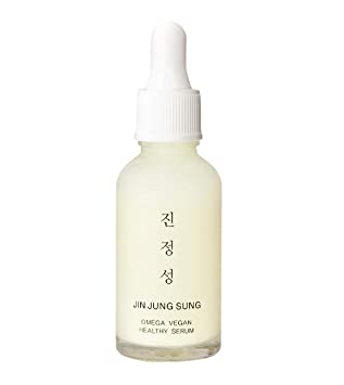 Omega Vegan Healthy Serum by Jin Jung Sung - Cruelty-Free Anti-Aging Hydrating Soothing with Natural Avocado Oil, Blueberry & 7 layered Hyaluronic Acids Korean Skincare Omega 3 Ampoule 1.01 Fl Oz
