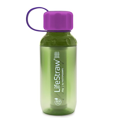 LifeStraw Play Kids Water Filter Bottle with 2-Stage Integrated Filter Straw for Safe and Clean Drinking Water