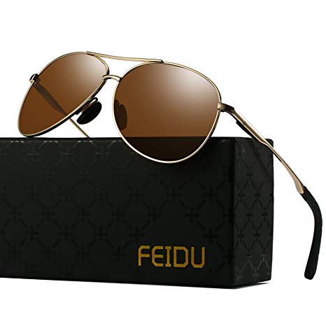 Polarized Aviator Sunglasses for Men - FEIDU Driving Sunglasses Unisex FD9002