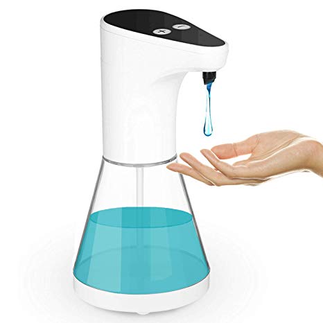 JinZiYi Soap Dispenser Touchless,Auto Soap Dispenser with IR Infrared Motion Sensor Hand Free,for Kitchen & Bathroom 17oz/500ml (White)
