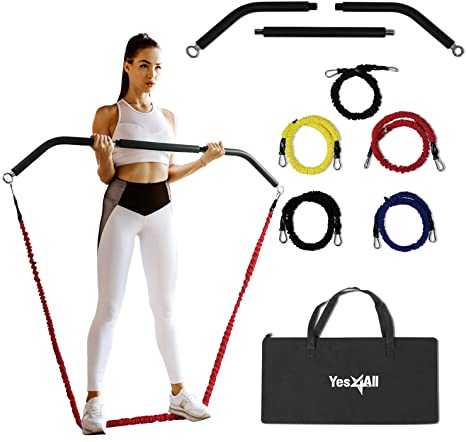 Yes4All Bow Portable Resistance Training Kit – 4 Resistance Levels (10, 20, 30, 40lbs) & Carry Bag Included