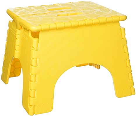 B&R Plastics 101-6Y-YELLOW E-Z Foldz Step Stool - 9", Yellow