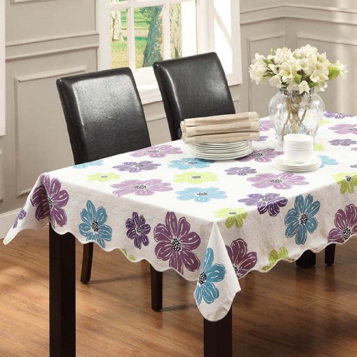 Ennas Cz219 Flannel Backed Vinyl Tablecloth Waterproof Square (58-Inch by 58-Inch Square)
