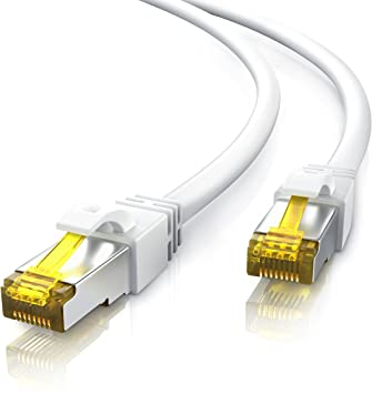 5m CAT 7 Network Gigabit Ethernet LAN cable - 10000 Mbit s - patch cable -Cat. 7 raw cable S FTP PIMF shielding with RJ45 connector - Switch Router Modem Access Point