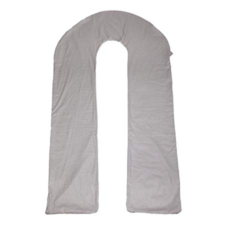 Meiz Full Pregnancy Pillow Cover - Body Pillow Case - 300 TC Comfy Cotton Pillowcase - Fit 65" x 31" Pillow - King Size (Grey)