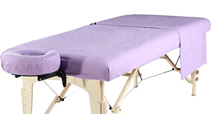 Mt Massage Universal Massage Table Flannel Sheet Set 3 in 1 (In 6 Colors) Table Cover, Face Cushion Cover, Table Sheet (Purple)