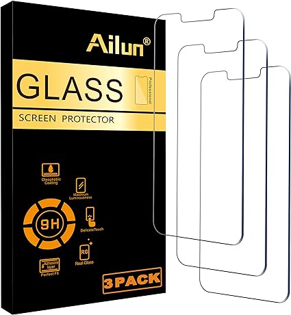 Ailun Glasfolie kompatibel für 6,7 Zoll Display iPhone 2021 3 Pack Hüllenfreundlich Panzerglas