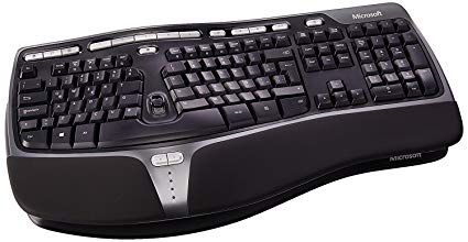 Microsoft B2M-00016 Natural Ergonomic 4000 Latin America Spanish Wired USB Keyboard, Black