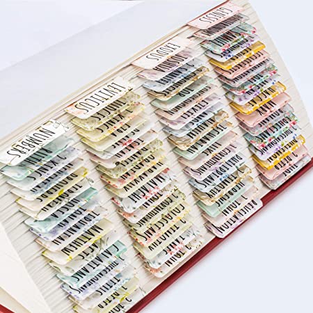 SUREFORU Bible Tabs Old and New Testament, Large Print and Easy-to-Read Bible Journaling Supplies, Personalized Bible Tabs for Women, Paper labels, Laminated 80 Bible Index Tabs (66 Books, 14 Blanks).