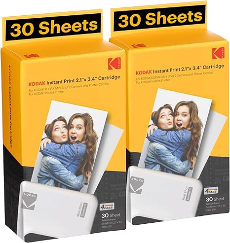 KODAK 4PASS Film Cartridge 5.4 x 8.6 cm (60 Sheets) for Kodak Mini 2 Retro and Mini Shot 2 Retro