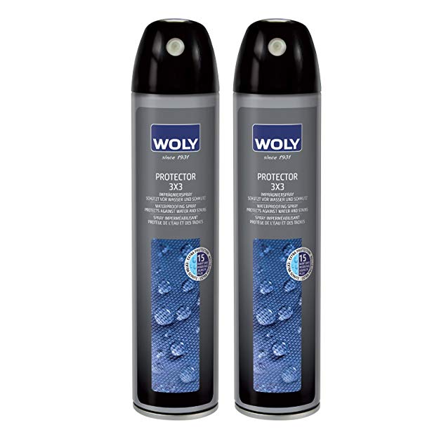 2 Woly 3x3 Suede/Leather Handbag Shoes Protector Waterproof Spray Neutral 300ml (300ml x2, Neutral)