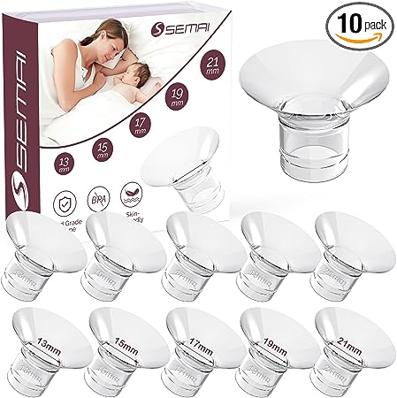 Flange Insert 10PCS 13/15/17/19/21mm for Momcozy S9/S9pro/S10/S12/S12pro/Medela/Tsrete/Spectra/Bellababy etc 24mm Wearable Breast Pump, Reduce 24mm Tunnel Down to Other Correct Size