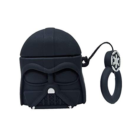 TXGOT Airpods Case,Airpods Accessories,Airpods Skin,Cute Cartoon 3D Funny Cool Kits Character Design Skin Fashion Case Cover for Apple AirPods 1&2 Charging Case (Darth Vader Black)