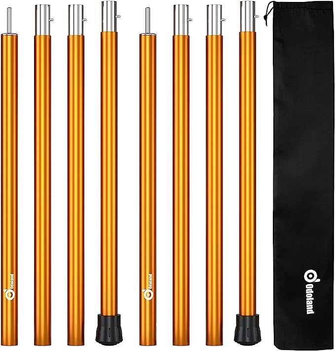 Adjustable Tarp Poles, Telescoping Aluminum Tent Poles Set of 2, Collapsible Lightweight Poles for Camping, Backpacking and Awnings