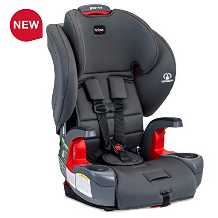 Britax USA Grow with You Harness-2-Booster Car Seat - 2 Layer Impact Protection - 25 to 120 Pounds, Pebble [Newer Version of Pioneer]