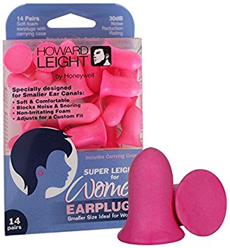 Howard Leight Women Earplugs, Pink, 14 Pairs