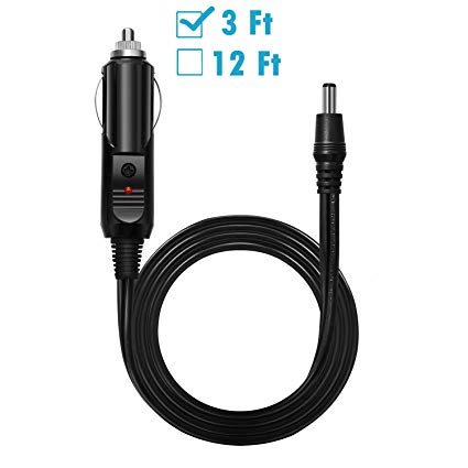 [UL Listed]Chanzon 12V 3Ft Car Cigarette Lighter to 5.5mm x 2.1mm Plug DC Power Supply Adapter 18AWG Cable for Electronic Appliances and LED Strip Lights Extension Cord Breast Pump