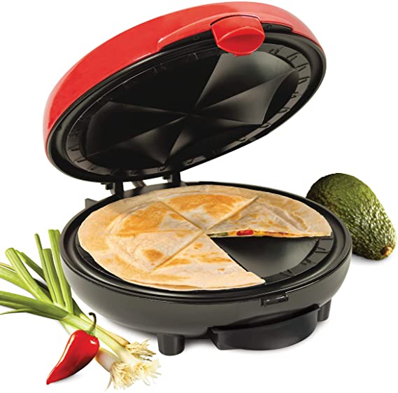 Nostalgia EQM200 6-Wedge Electric Quesadilla Maker with Extra Stuffing Latch