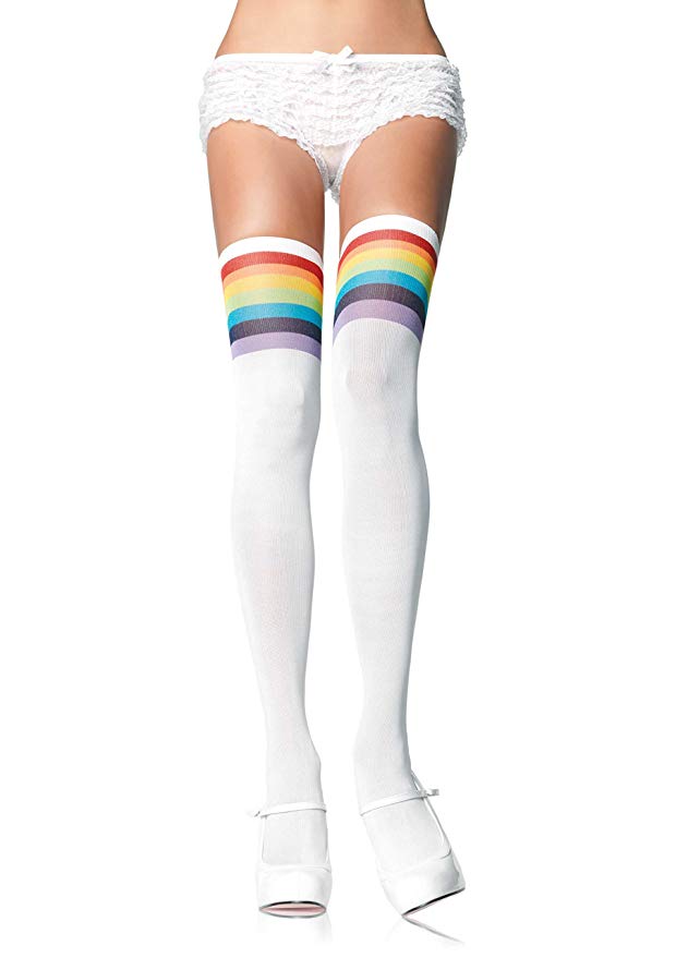 Leg Avenue Women's Rainbow Thigh High Socks