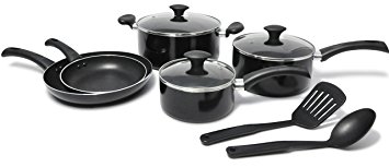 Kitchen Pro Nonstick Cookware Set, 10-Piece, Black