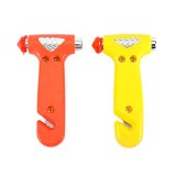 Exlight Heavy Duty Car Safety Hammer Window Breaker and Seatbelt Cutter Sturdy Steel Headed Efficient in Bright Red and Yellow Color in a Package of Two Pieces for Emergency Use