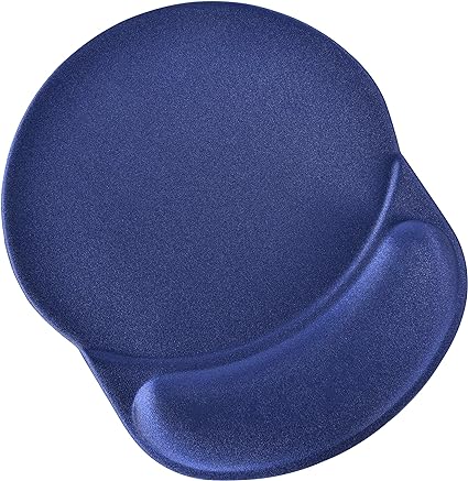 DAC Super-Gel Ergonomic Mouse Pad with Wrist Support, Soft Gel Cushion, Smooth Luxurious Lycra Surface and Non-Skid Backing, Blue, Long Curved Cushion