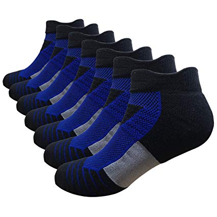 Men's Low Cut Running Sock Cotton 3/7 Pack Performance Comfort No Show Athletic Cushion Socks Tab L and XXL