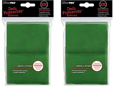 200 Ultra-Pro Green Deck Protector Sleeves 2-Packs - Standard Magic the Gathering Size