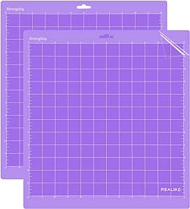 REALIKE StrongGrip Cutting Mat for Cricut Maker 3/Maker/Explore 3/Air 2/Air/One, 2 Pack 12x12 Inch Purple Strong Grip Adhesive Sticky Non-Slip Cut Mat Replacement Accessories for Cricu