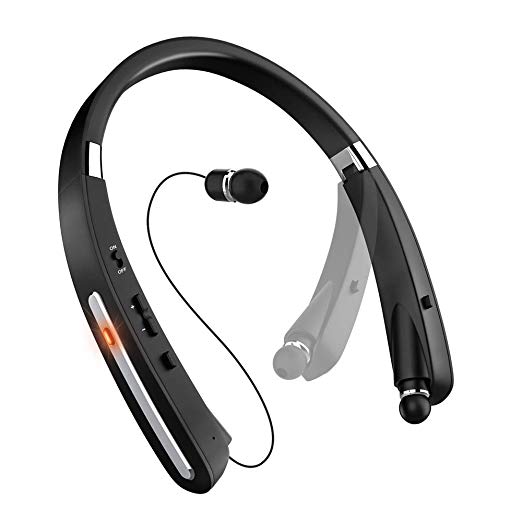 Bluetooth Headset, Bluetooth Headphones-EGRD 30 Hrs Playtime Wireless Neckband Design W/Foldable Retractable Headset Compatible Cellphones as iPhone Xs MAX/ 8/7 Plus Samsung Galaxy S9 Note 8