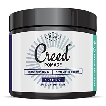 CREED™ Premium Semi-Matte Finish Pomade For Men (& Women) - Strongest Firm Hold - Best Hair Styling Product - Water Based/Soluble - Defining Texture - Straight/Thick/Curly/Wavy Hair - Barber Approved