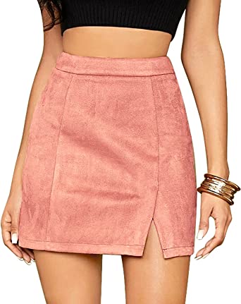 Panegy Women’s Faux Leather Short Skirts High Waist Pu Skirt Pencil Bodycon Skirt