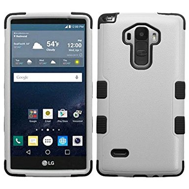 LG G Stylo Case, Rock Me Wireless (TM) 2 items Bundle - 24K Gold Plating Electromagnetic Waves Blocking Sticker and Triple Layers Protective Case for LG G Stylo. (Grey / Black)