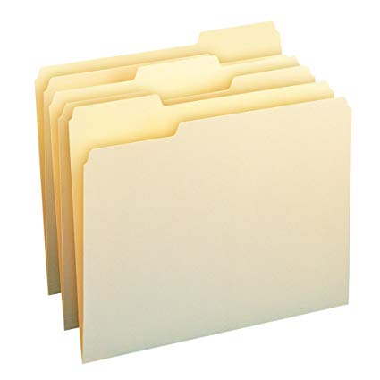 Smead 100% Recycled File Folder, 1/3-Cut Tab, Letter Size, Manila, 100 Per Box (10339)