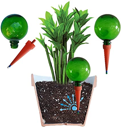 Plantpal Plant Watering Globes (2) Self Watering Automatic Watering System Holiday Watering Aqua Spikes Watering Stakes