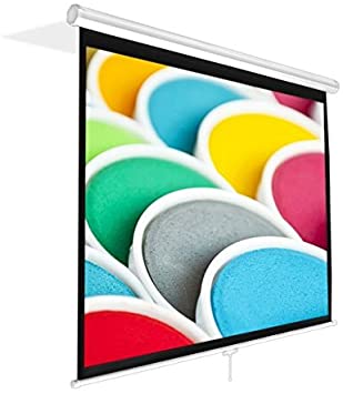 Pyle PRJSM9406 Universal 84-Inch Roll-Down Pull-Down Manual Projection Screen (50.3" x 67.3") Matte White