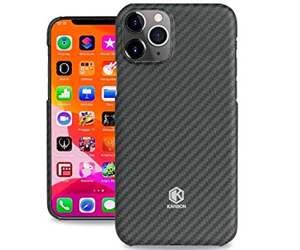 Evutec Karbon Value Case Compatible with iPhone 11 Pro 5.8 inch, Thin 0.7mm Slim Light Smooth Real Aramid Fiber Protective Phone Case Scratch Resistant Durable Cover - Black