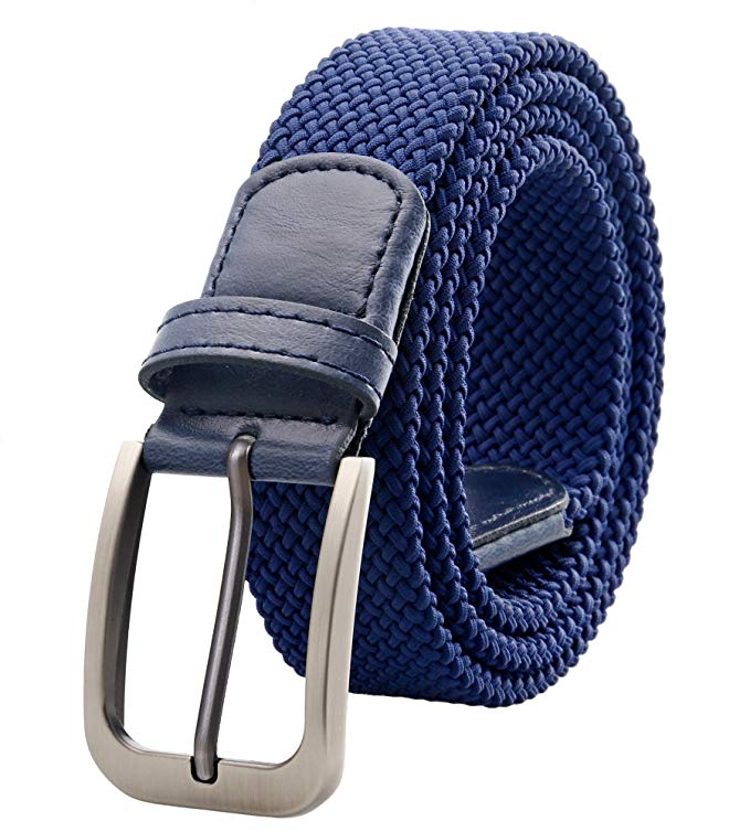 Weifert Belt for Men Braided Stretch Belt/No Holes Elastic Fabric Woven Belts