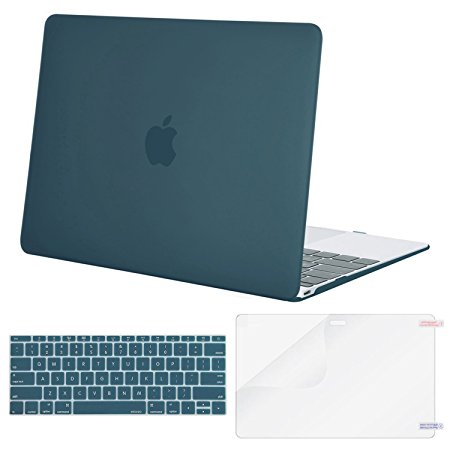 Mosiso Plastic Hard Case with Keyboard Cover with Screen Protector for Macbook 12 Inch with Retina Display A1534 (Newest Version 2017/2016/2015), Deep Teal