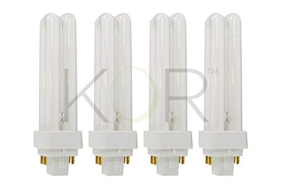 (Pack Of 4) 13 Watt Double Tube - G24Q-1 (4 Pin) Base - 3500K Soft White - CFL Light Bulb. Replaces Sylvania 20671 CF13DD/E/835 - Philips 38327-3 PL-C 13W/835/4P/ALTO and GE 97596 F13DBX/835/ECO4P